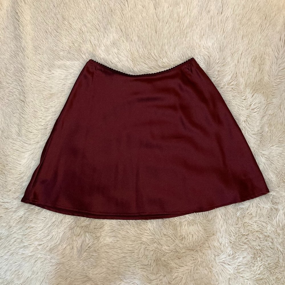 Crimson Slip Skirt